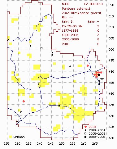 kaart Panicum schinzii